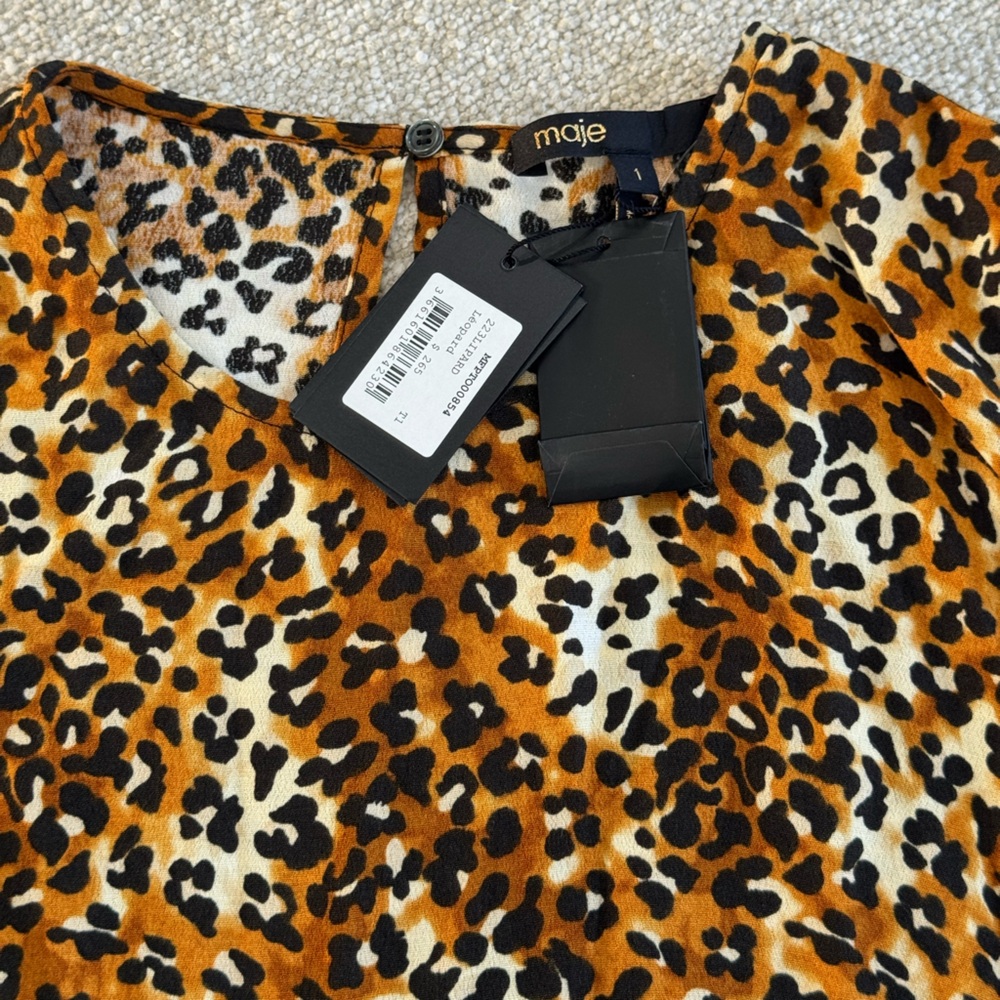 NWT MAJE LEOPARD PRINT TOP - SIZE 1 (US 4) - Picture 5 of 6